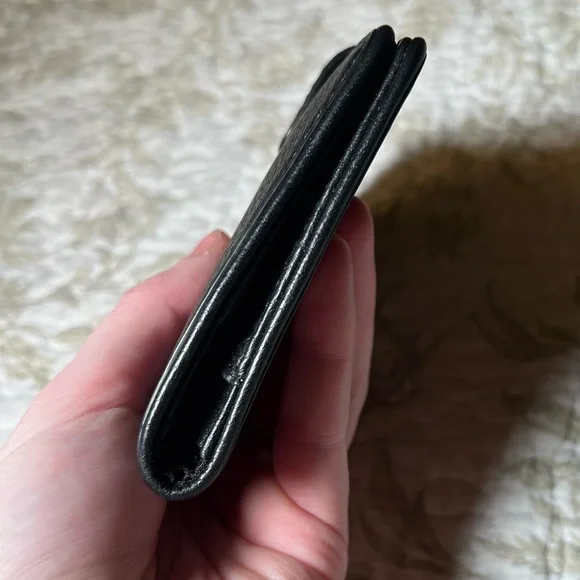 Michael Kors Black Leather Wallet Passport Holder Minimalist Quiet Luxury Travel - Picture 9 of 10